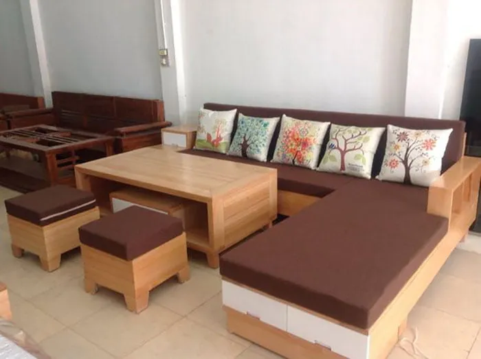 Khung ghế sa lông gỗ sồi với cấu trúc mộng chắc chắn