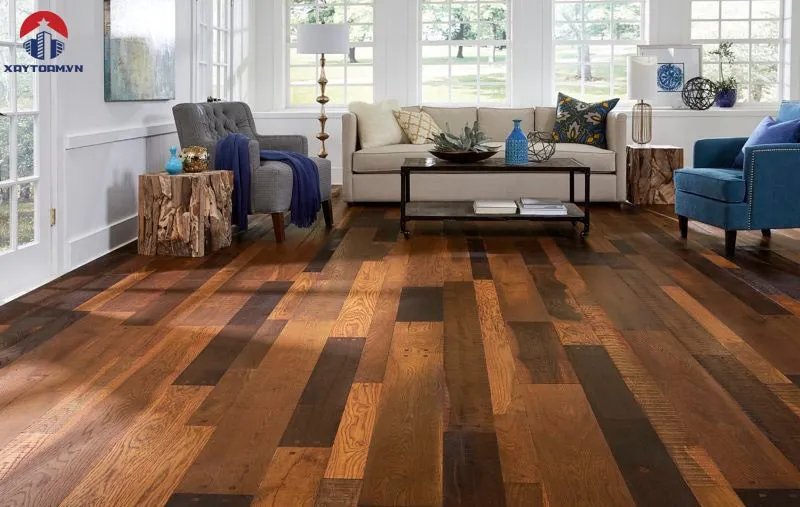 sàn làm từ gỗ tự nhiên