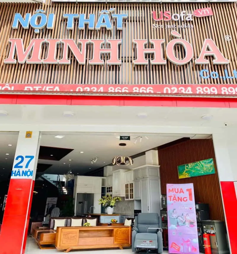 Siêu thị Minh Hòa với không gian trưng bày nội thất phòng khách hiện đại