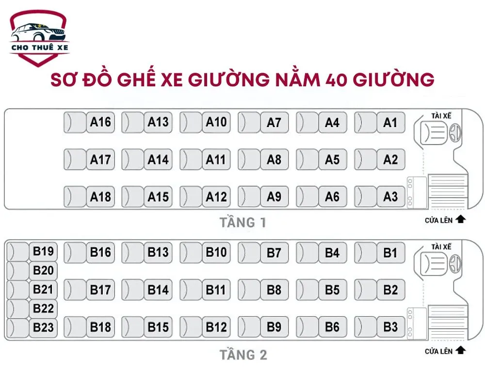 Sơ đồ ghế xe giường nằm 40 giường