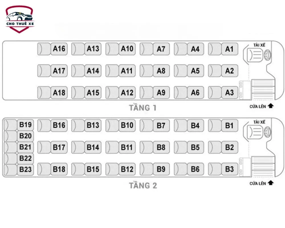 Sơ đồ số ghế xe giường nằm