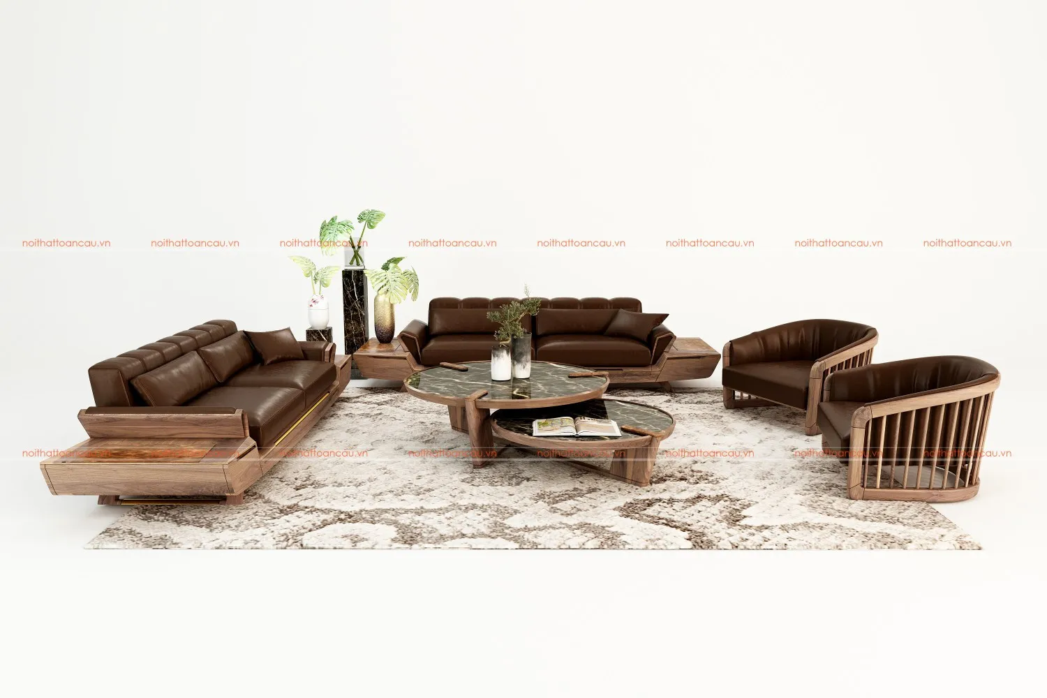 Bộ Sofa gỗ TC146 trong không gian phòng khách hiện đại