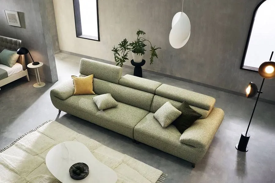 Sofa bọc nỉ tone màu xanh lá trẻ trung