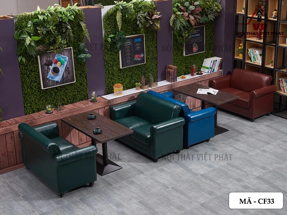Sofa Da Quán Cafe - Mã CF33-2