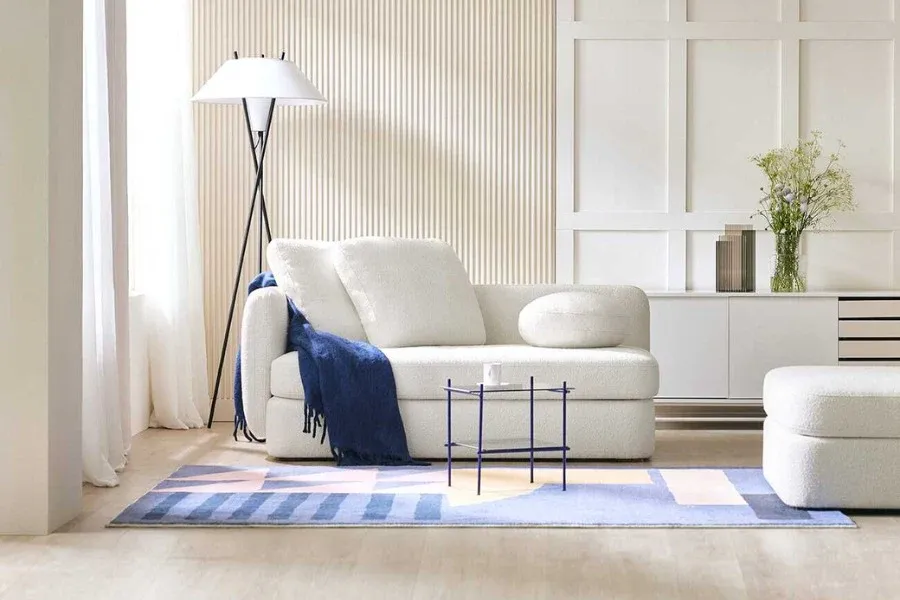 Sofa văng nỉ trắng 1m6 ELEGANT