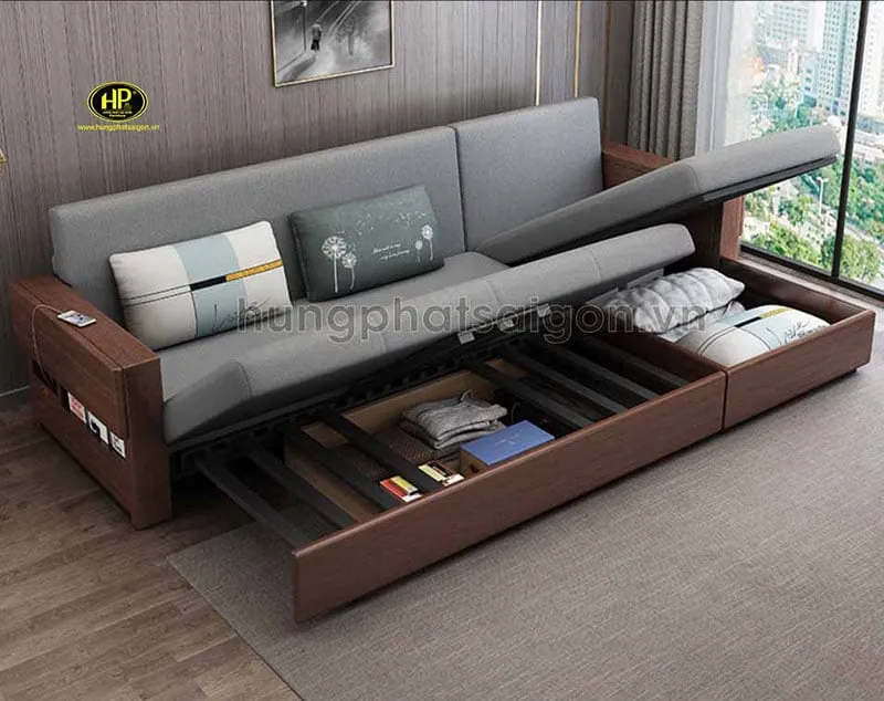 Sofa giường gỗ thiết kế thông minh