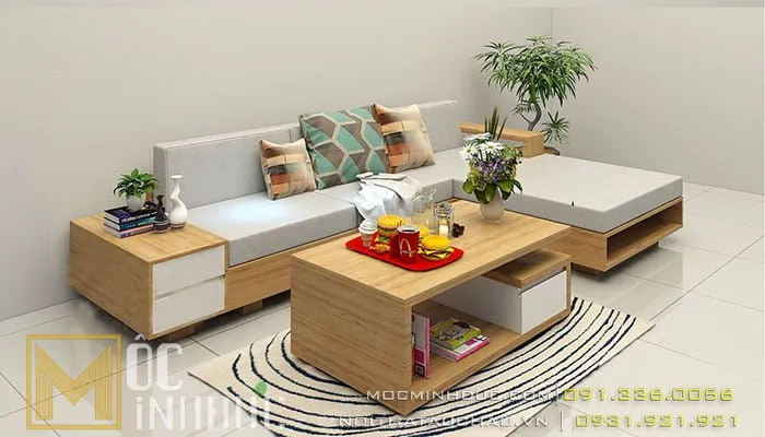Mẫu sofa gỗ công nghiệp