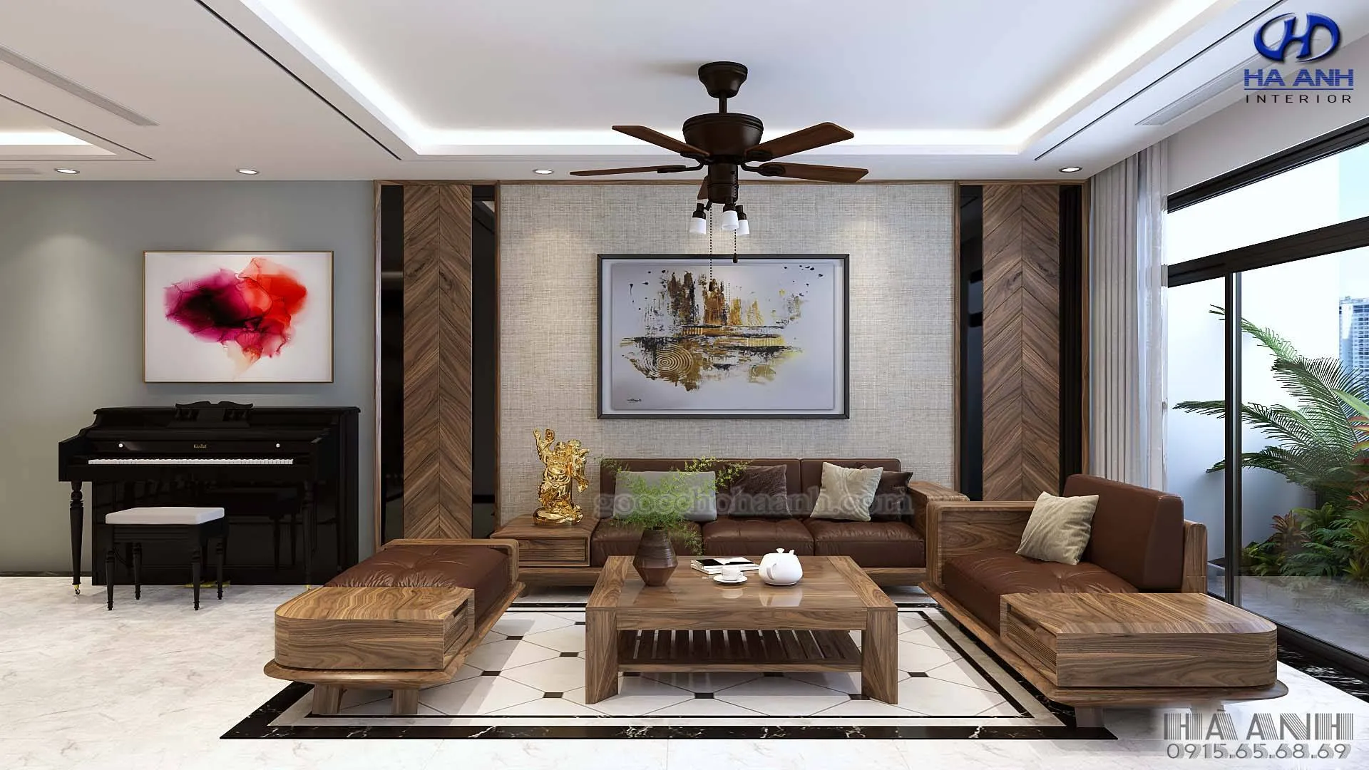 Cấu trúc khung sofa gỗ óc chó với liên kết chắc chắn