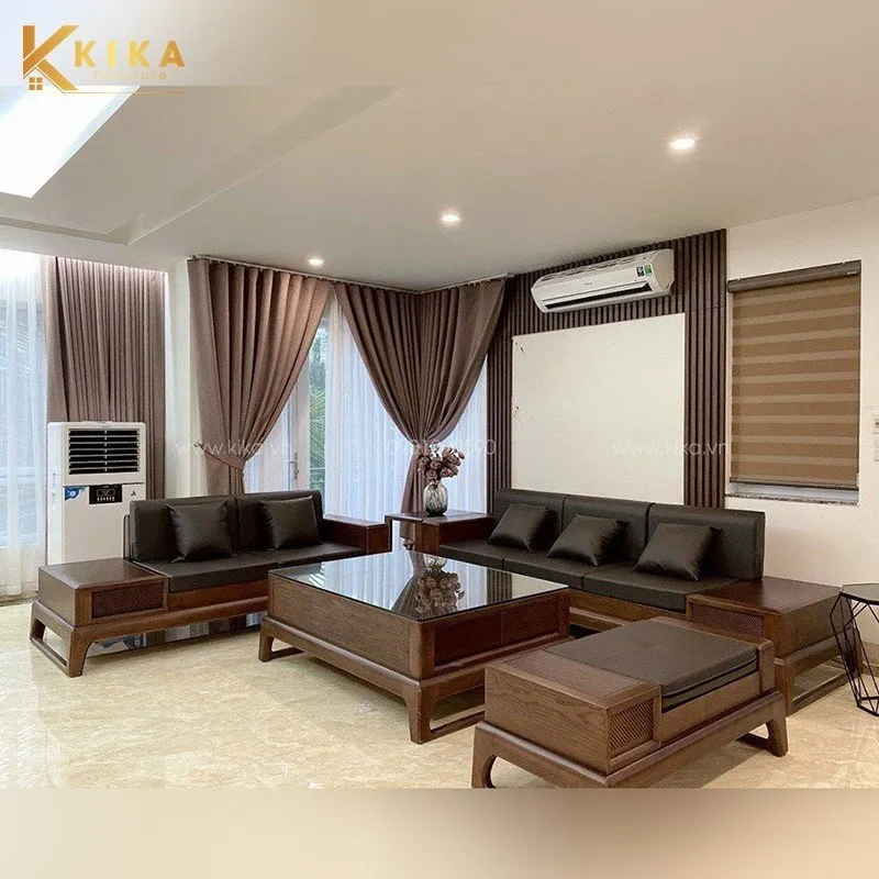 Ghế sofa gỗ Sồi cao cấp, kiểu dáng tân thời