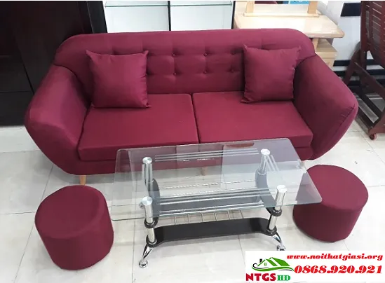 Mẫu Sofa Mini 2 Chỗ Màu Hồng Cao Cấp