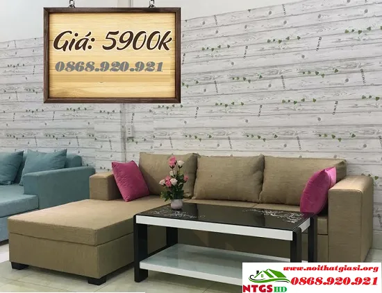 Sofa Góc Chữ L Mini Bọc Vải Hiện Đại