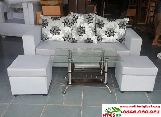 Bộ Ghế Sofa Mini Giá Rẻ 3 Chỗ Màu Xám Thanh Lịch