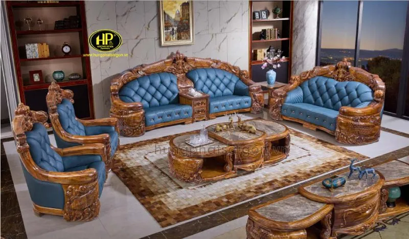 Sofa tân cổ điển gỗ mun Nam Phi M-A28