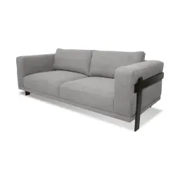 Sofa đơn gỗ sồi bọc vải Felix màu xám nhạt