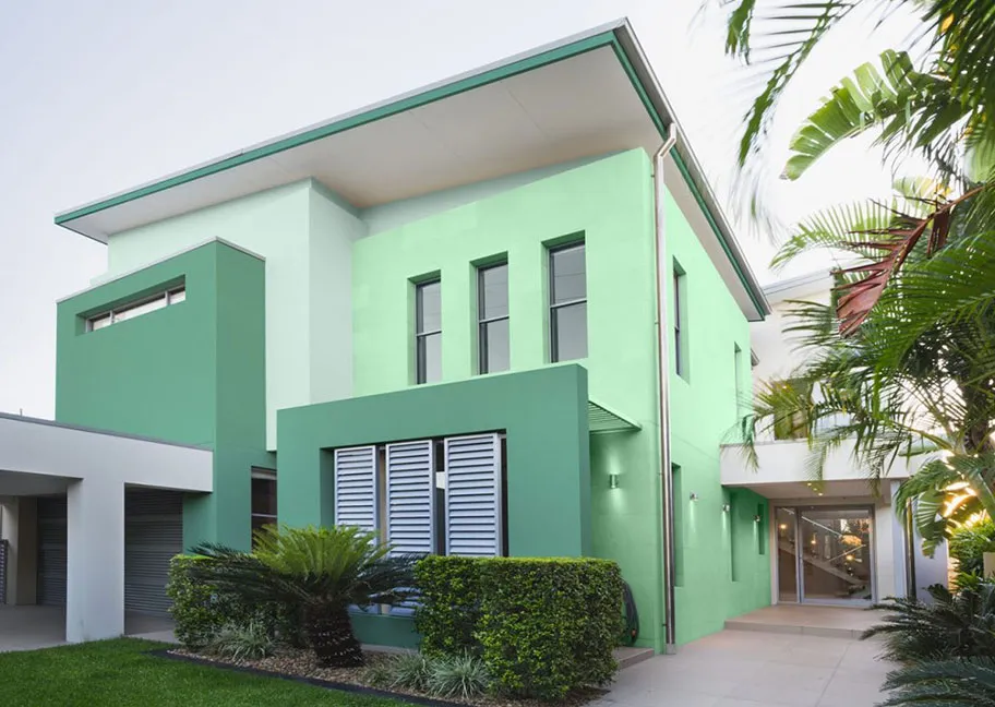 Sơn ngoại thất xanh lá hợp với người mệnh Mộc