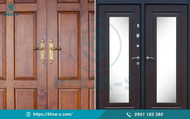 Khóa cửa gỗ 2 cánh phù hợp cả phong cách hiện đại lẫn cổ điển
