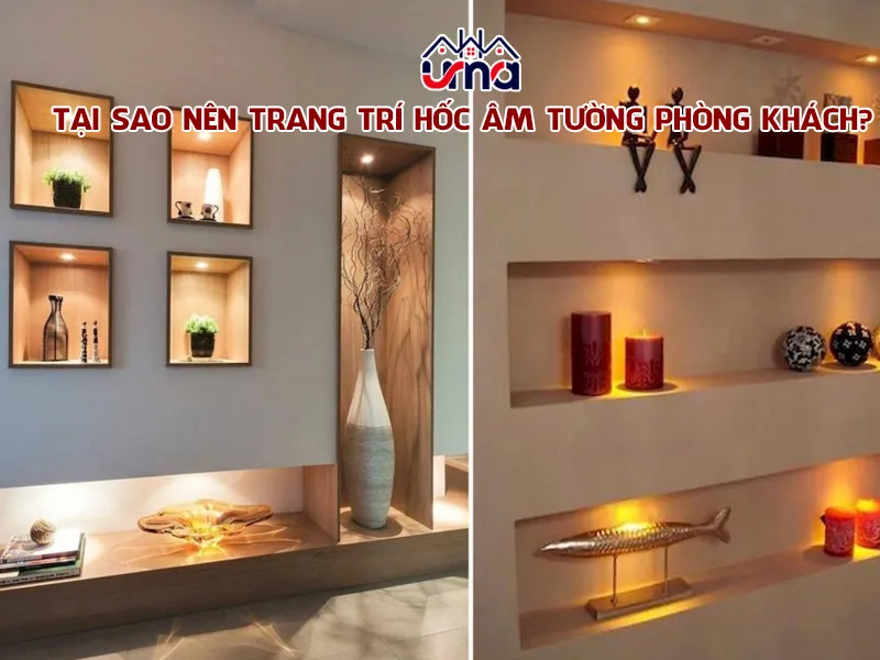 Ô trang trí âm tường phòng khách hiện đại
