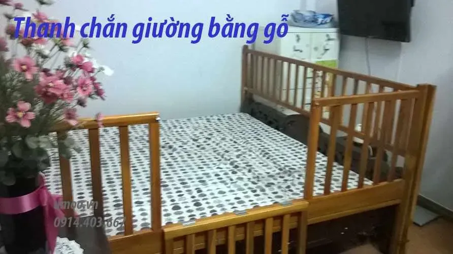 Thanh chắn giường bằng gỗ cho bé 2m, 1,8m