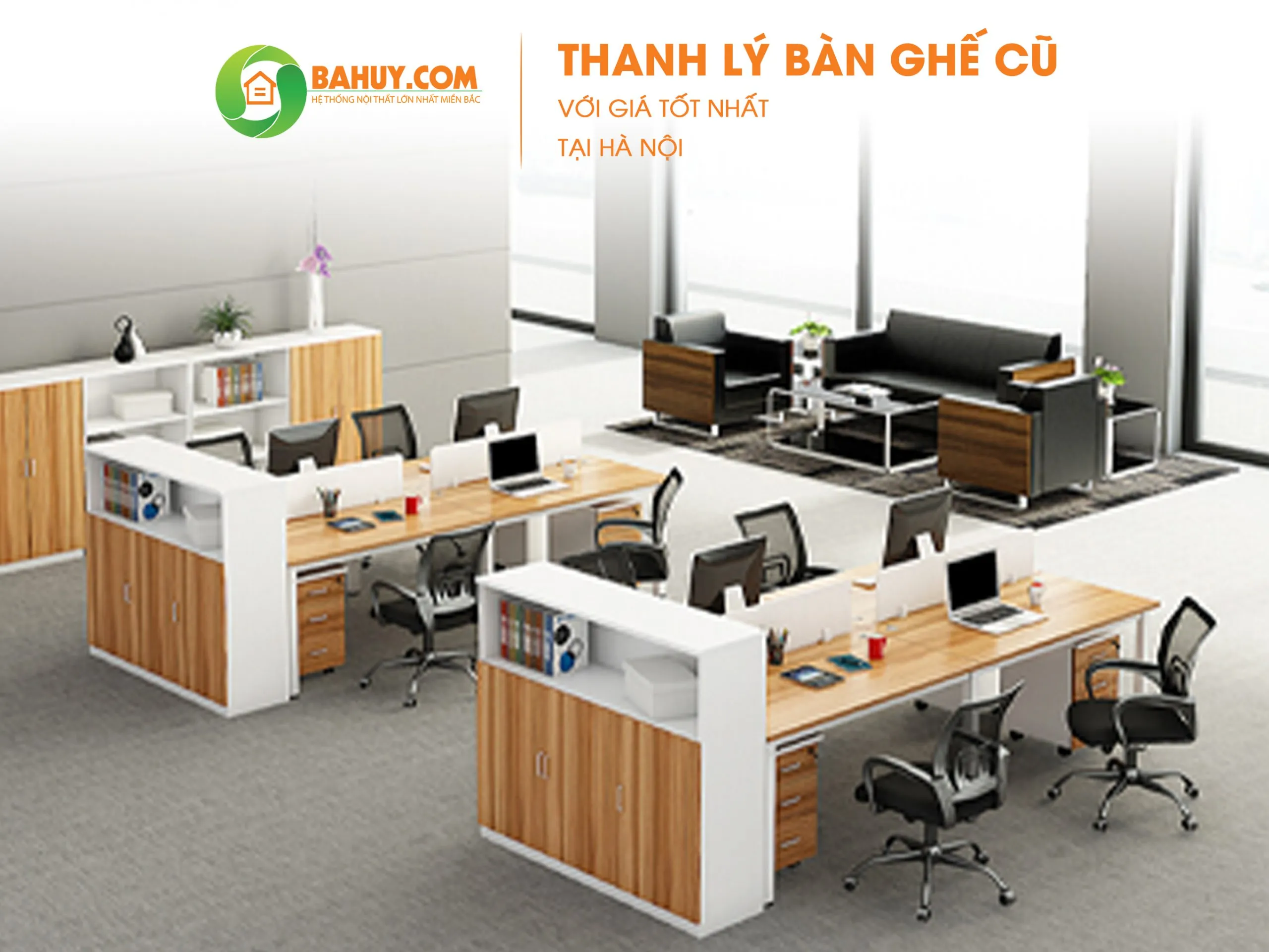 Thanh lý bàn ghế cũ Hà Nội - Mẫu bàn ghế văn phòng đã qua sử dụng
