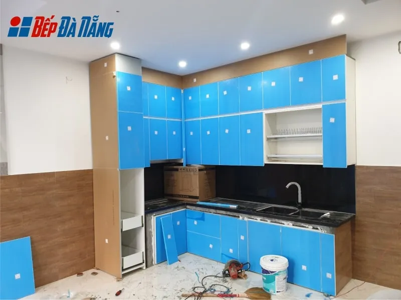 Thi công tủ bếp hoàn thiện tại công trình khách hàng