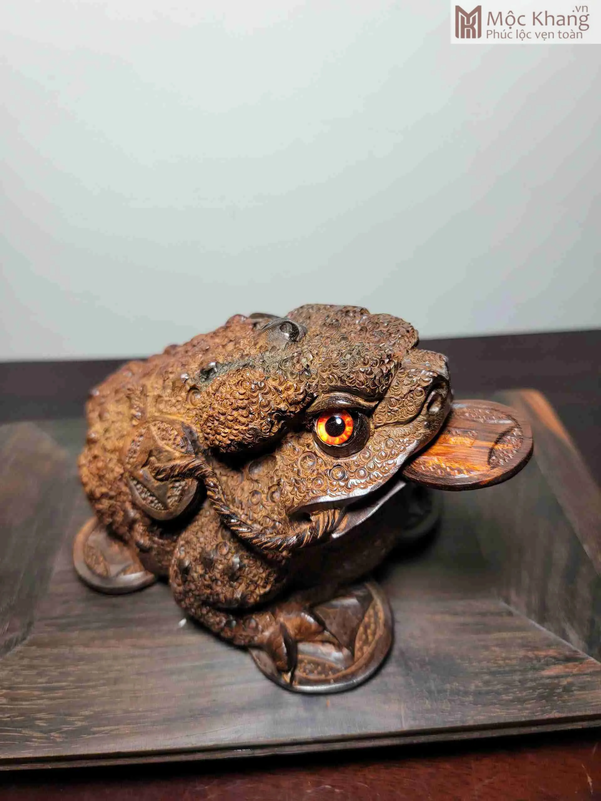 cóc ngậm tiền bằng gỗ trắc