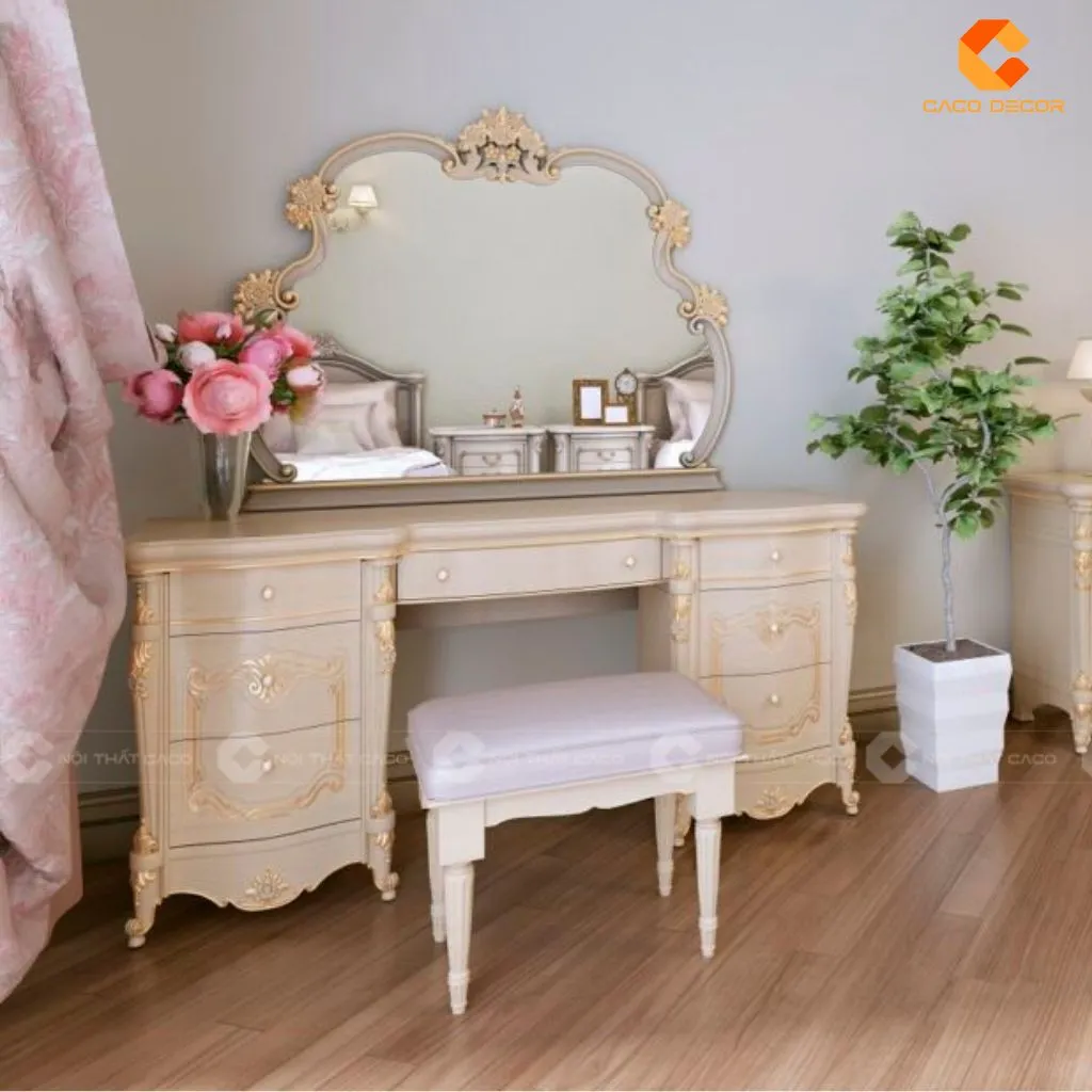 Bàn Trang Điểm Gỗ Tự Nhiên Đẹp, Cao Cấp, Sang Trọng 19