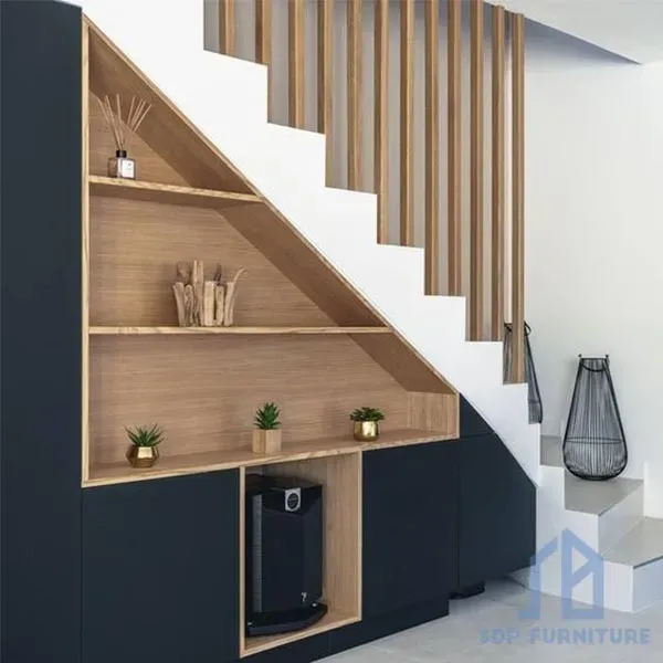 Thiết kế kệ giày dép cầu thang hợp phong thủy