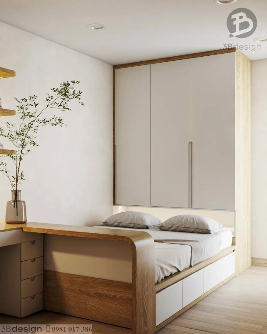 Thiết kế nội thất phòng ngủ con gọn gàng