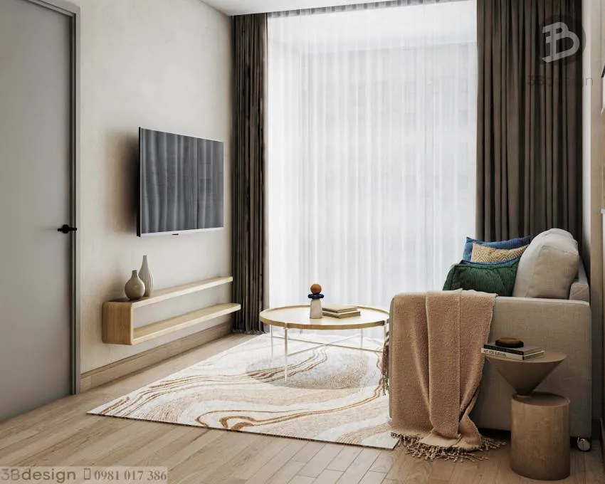 Thiết kế nội thất phòng khách căn hộ Hoàng Huy Conmerce Hải Phòng