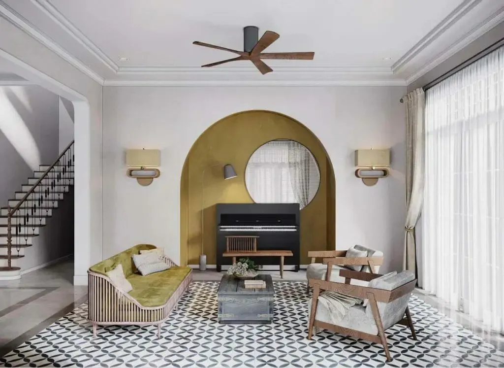 Thiết kế nội thất nhà 2 tầng phong cách Indochine