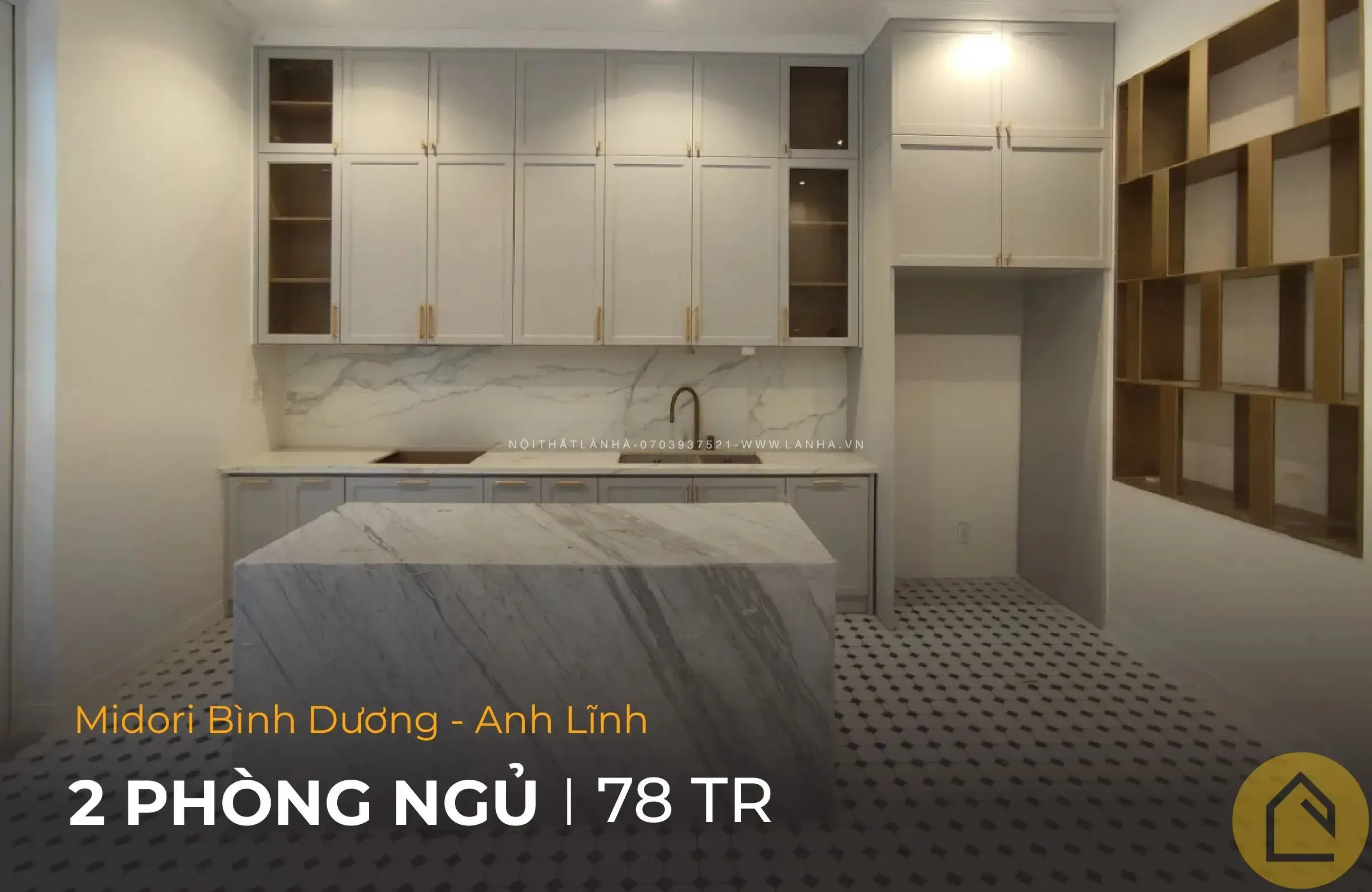 Thiết kế tủ bếp có bàn đảo