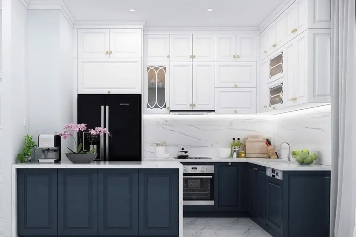 Thiết kế nội thất phòng bếp Tân cổ điển