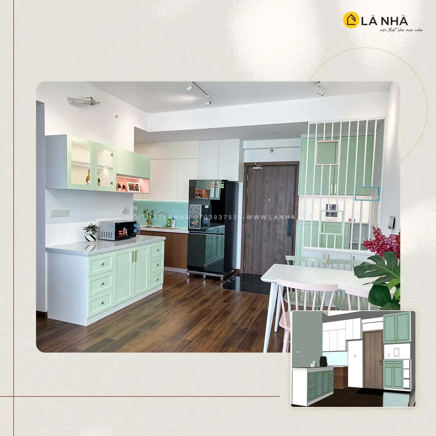 Thiết kế phòng bếp hiện đại cùng tủ bếp chữ I