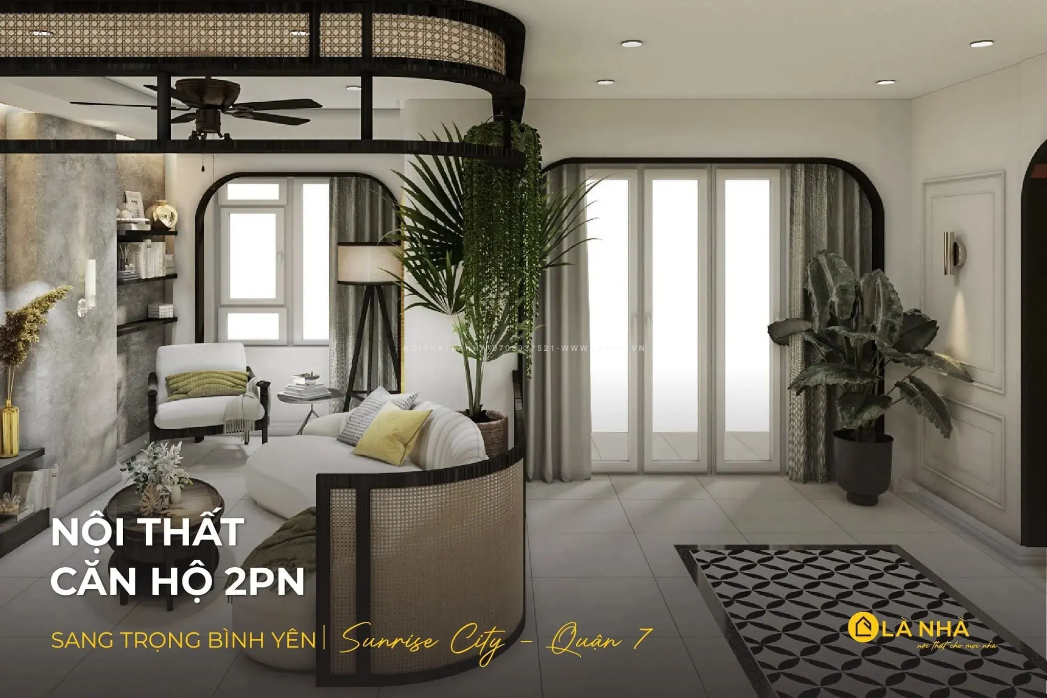 Phong cách thiết kế nội thất phòng khách Indochine