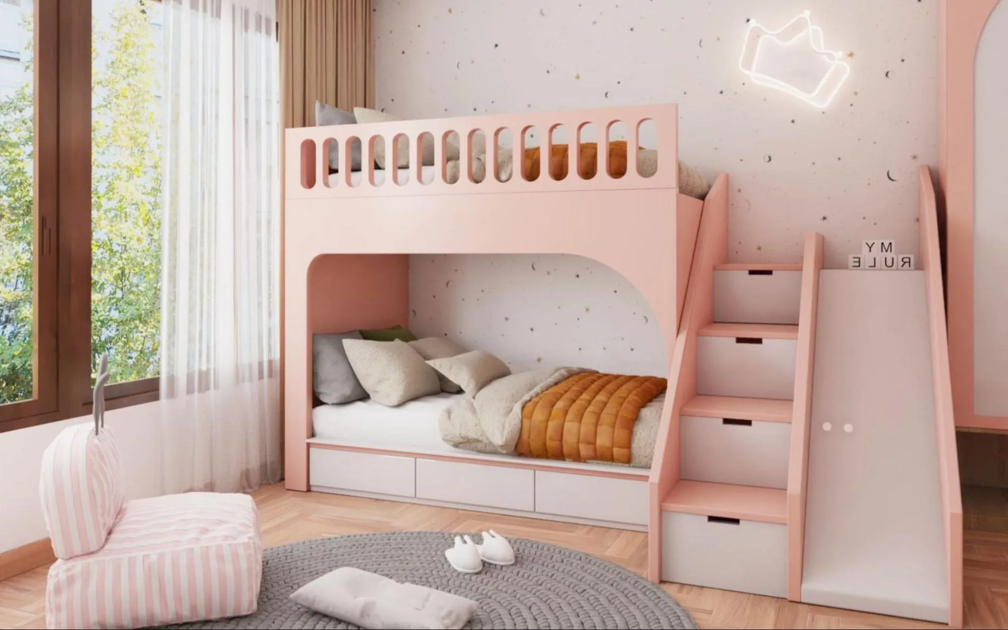 Phòng ngủ bé gái phong cách Scandinavian