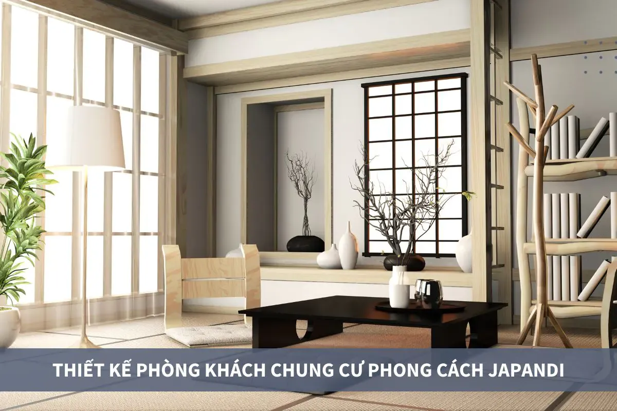 Thiết kế phòng khách kiểu Nhật Bản