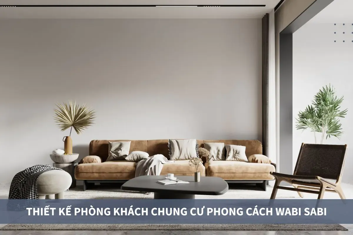 Thiết kế phòng khách phong cách Wabi Sabi