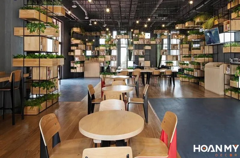 thiết kế quán trên bản vẽ 3D