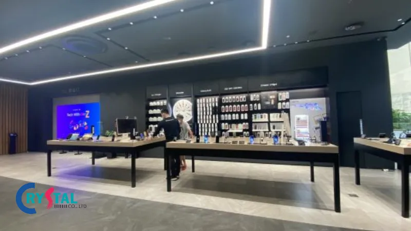 Thiết kế showroom SAMSUNG với tone màu đen chủ đạo