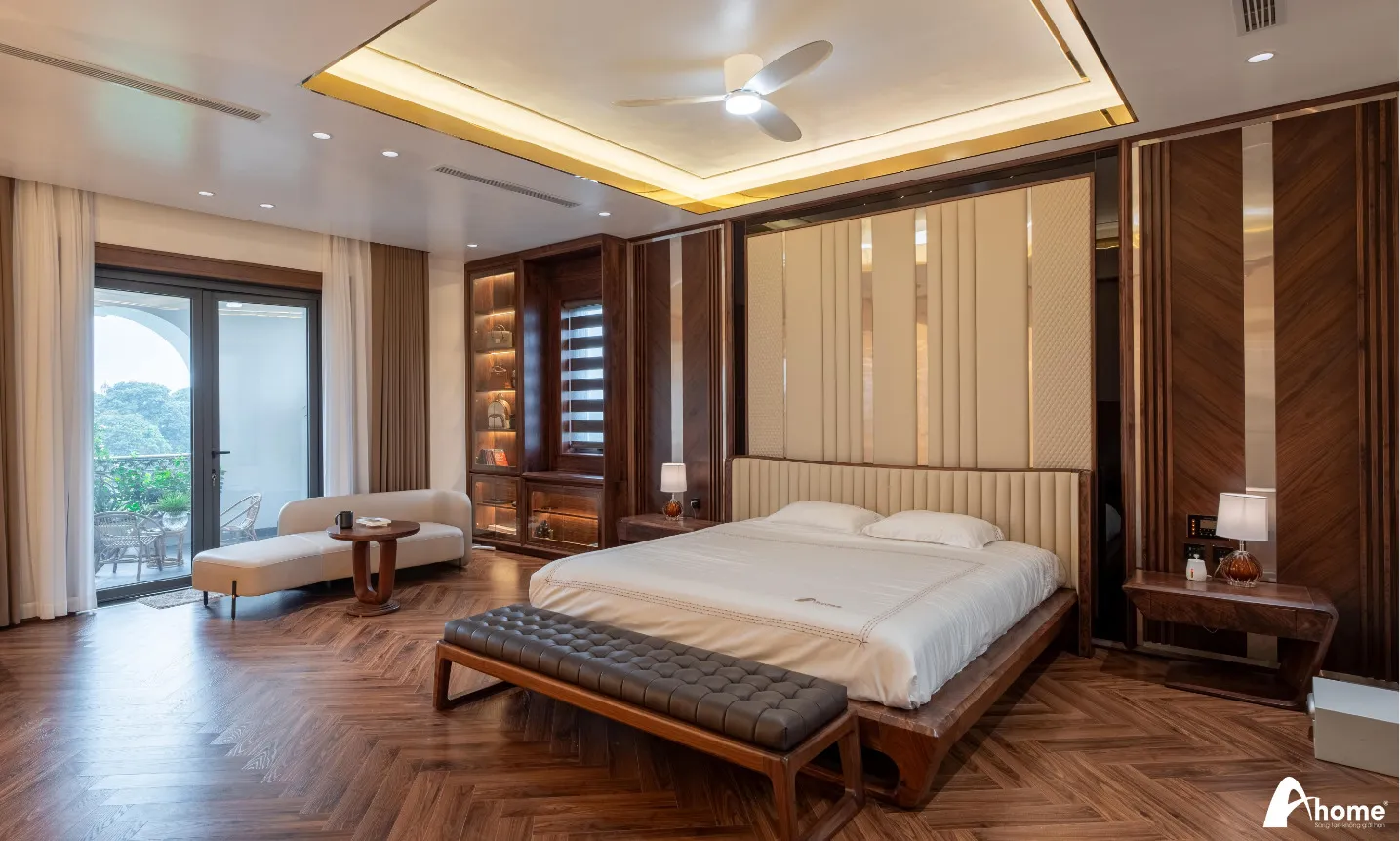 Phòng khách hiện đại với điểm nhấn màu terracotta