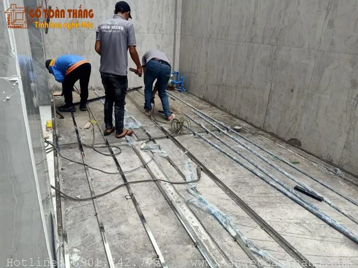 Công trình sàn gỗ tự nhiên ngoài trời tại Quận Bình Tân, TPHCM