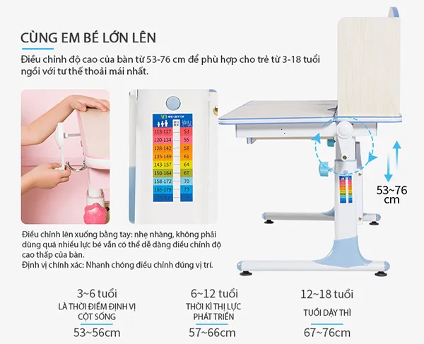 Thông tin chi tiết bàn học chống gù