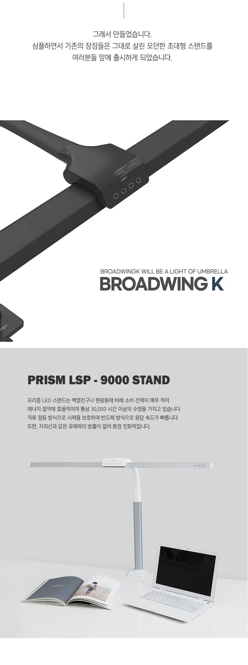 Chi tiết đèn bàn làm việc cao cấp Prism Broadwing K LSP-9000 mô phỏng ánh sáng tự nhiên