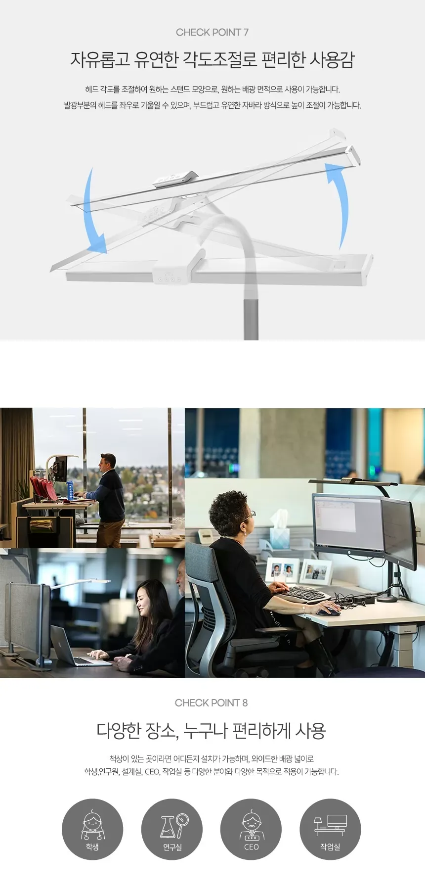 Chất lượng ánh sáng liên tục, không nhấp nháy của đèn bàn làm việc cao cấp Prism Broadwing K LSP-9000