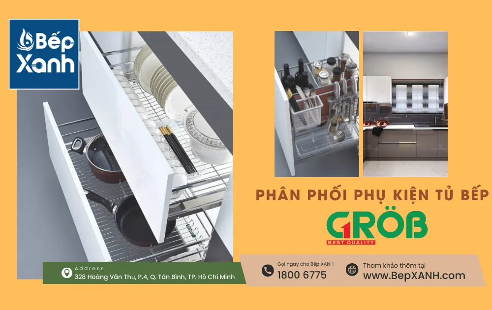 Phụ kiện tủ bếp Grob inox 304