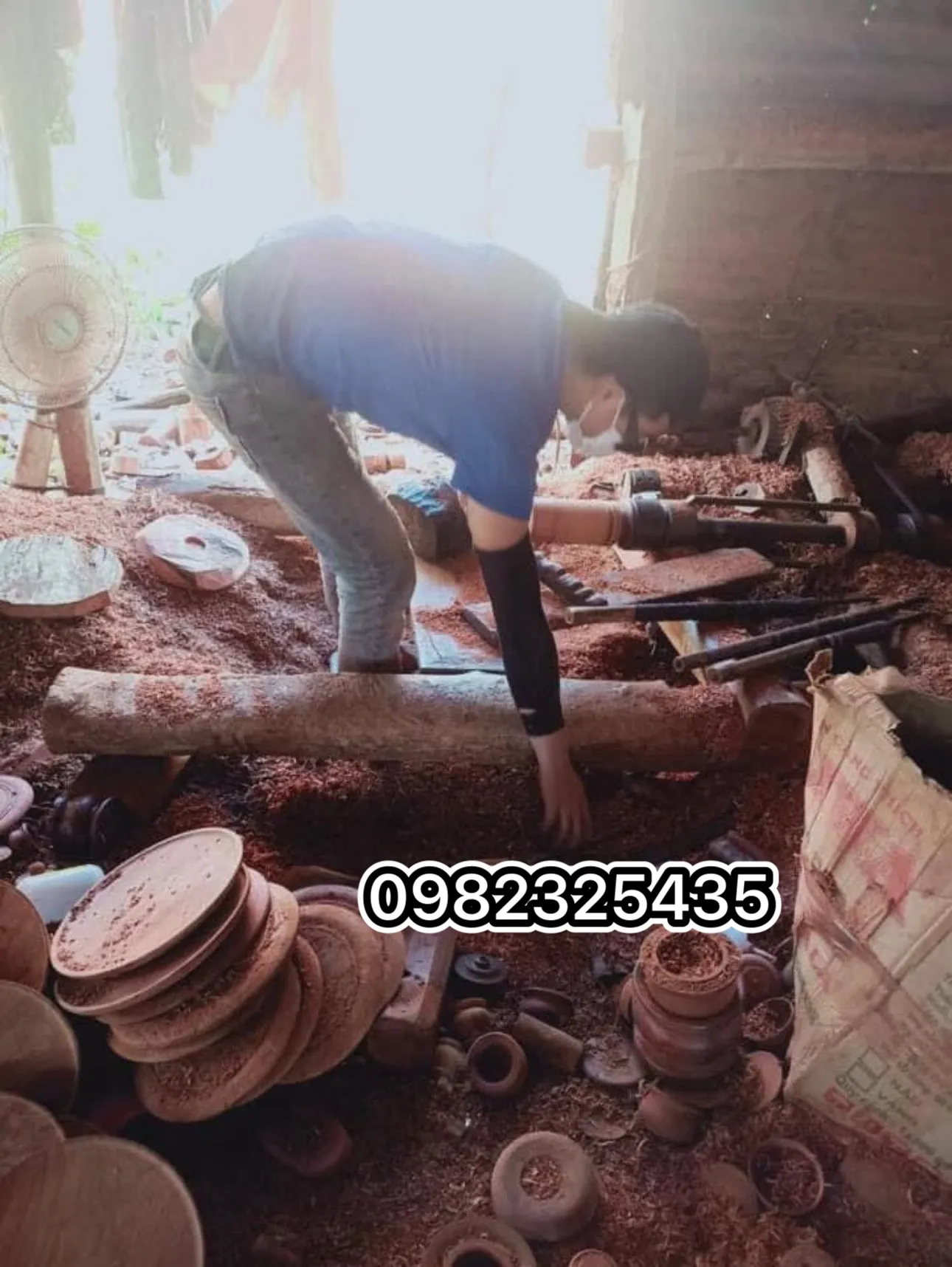 quá trình sản xuất lư gỗ