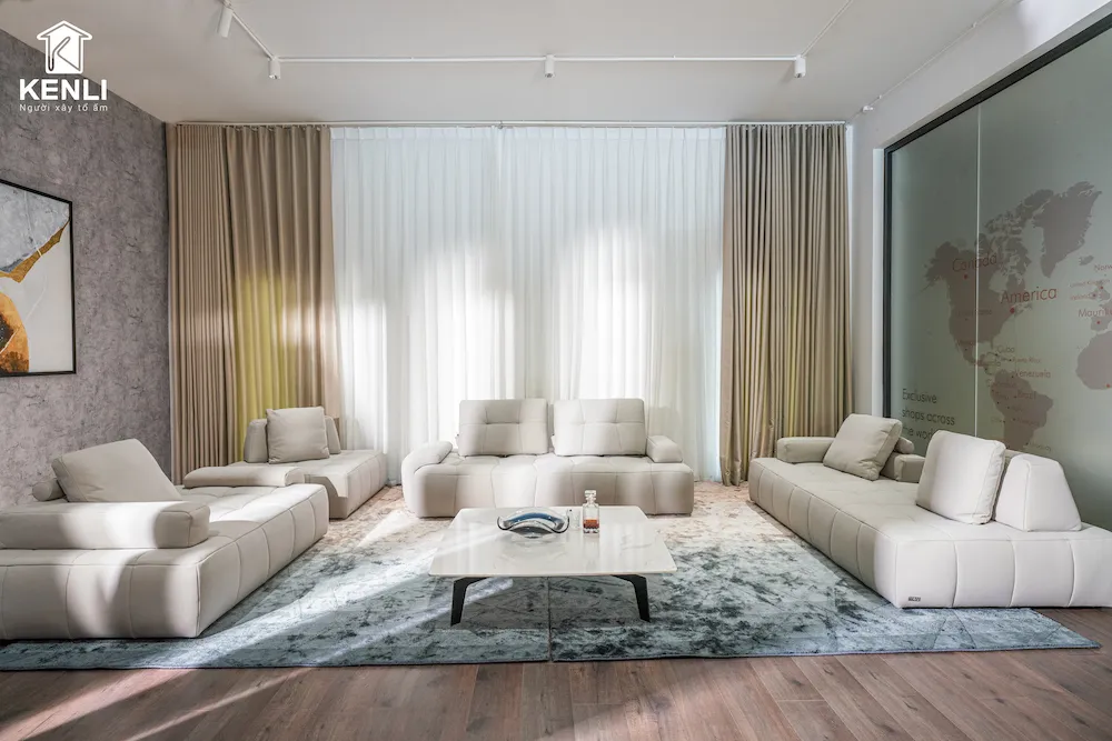 Bộ sofa có thiết kế module linh hoạt, dễ dàng thay đổi cấu hình