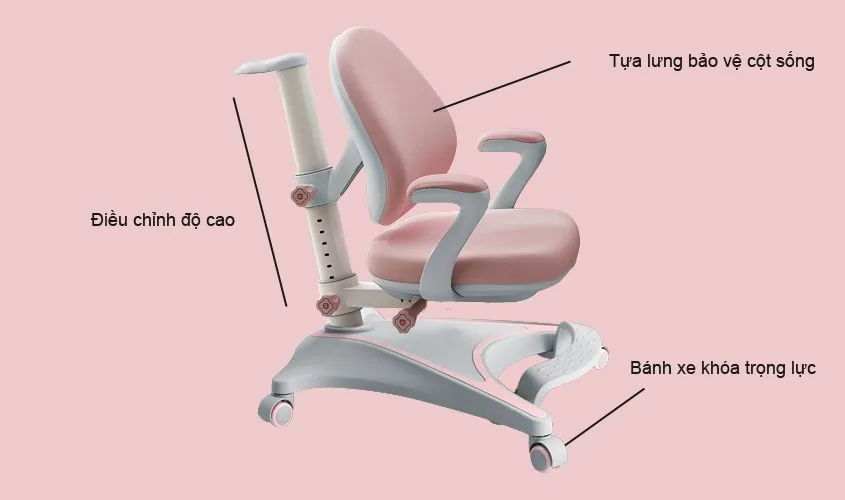 Ghế ngồi tích hợp khó trọng lực giúp hỗ trợ tư thế ngồi đúng