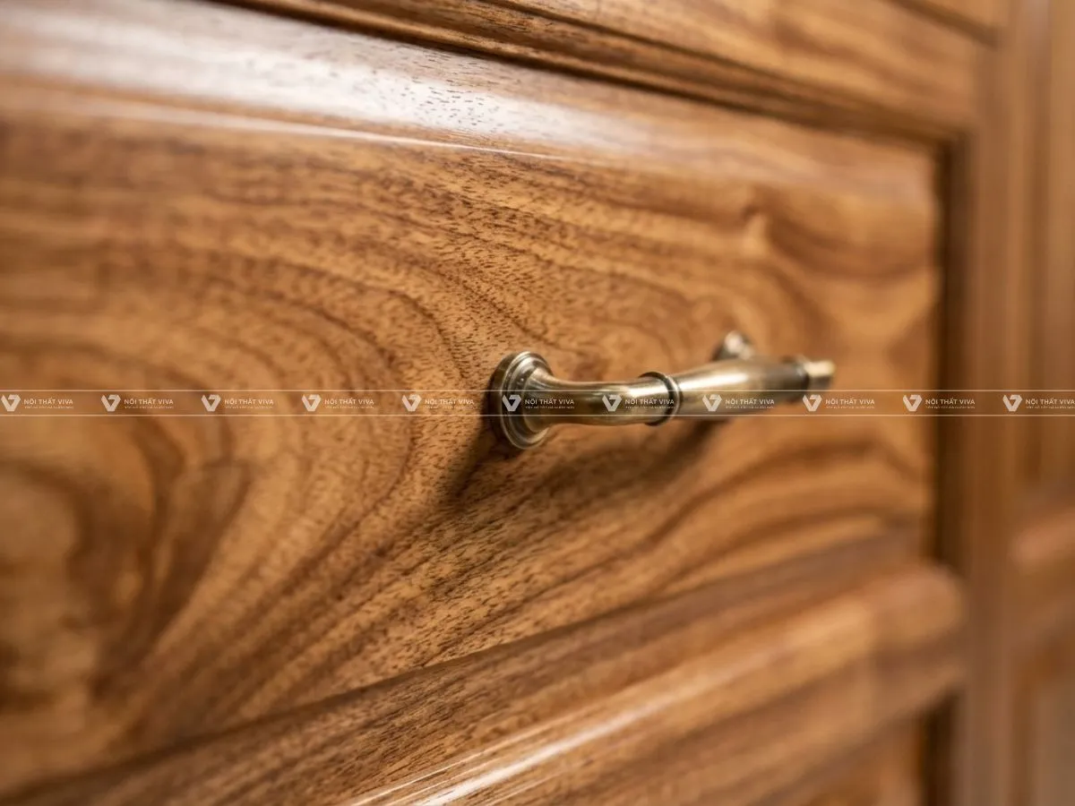 Tủ quần áo gỗ óc chó 6 cánh màu nâu socola sang trọng