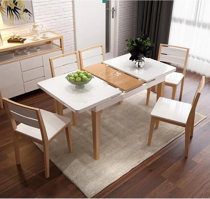 Mẫu bàn ăn tích hợp bếp từ tiện lợi